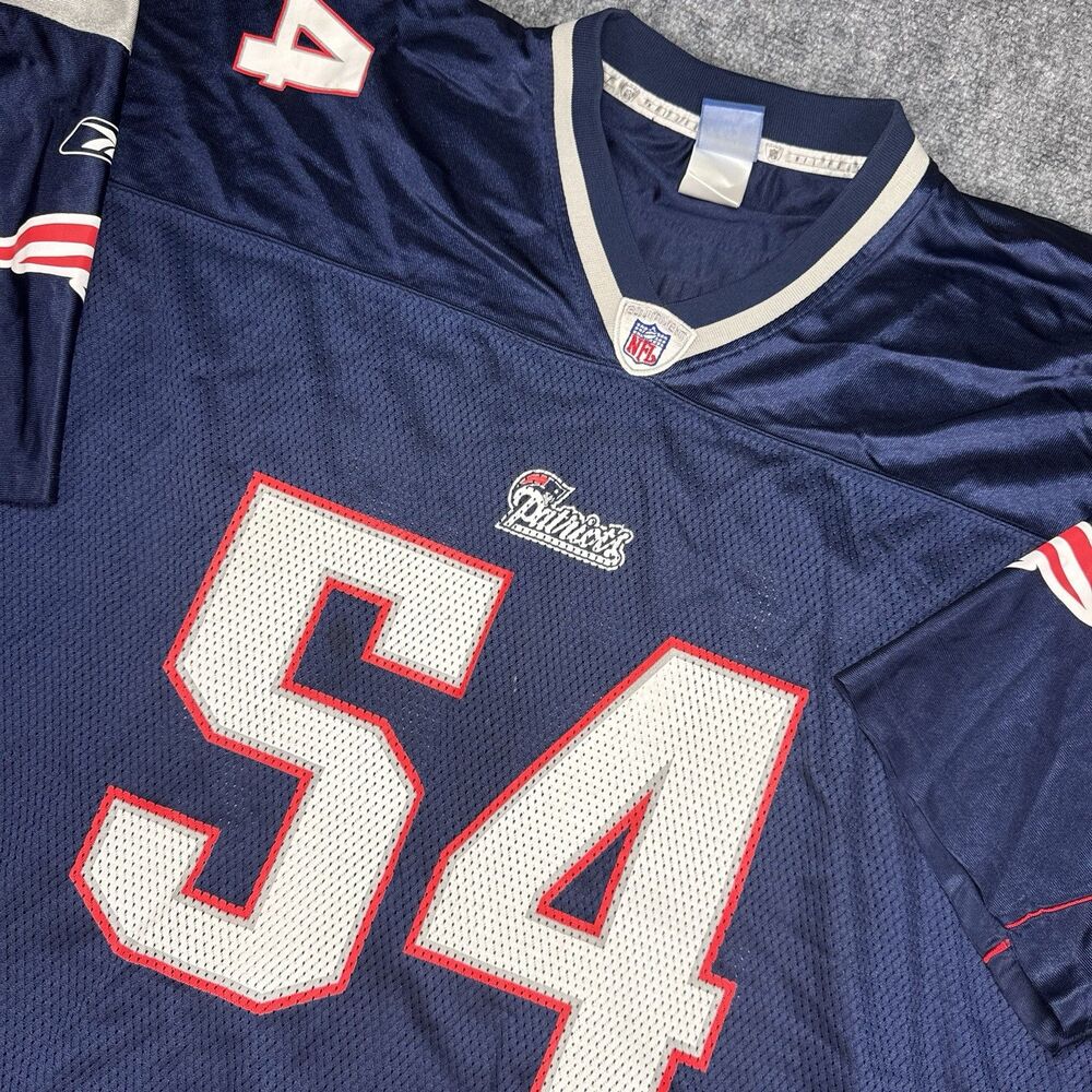 Vintage Reebok Tedy Bruschi Jersey Mens 4XL Blue 54 New England Patriots NFL
